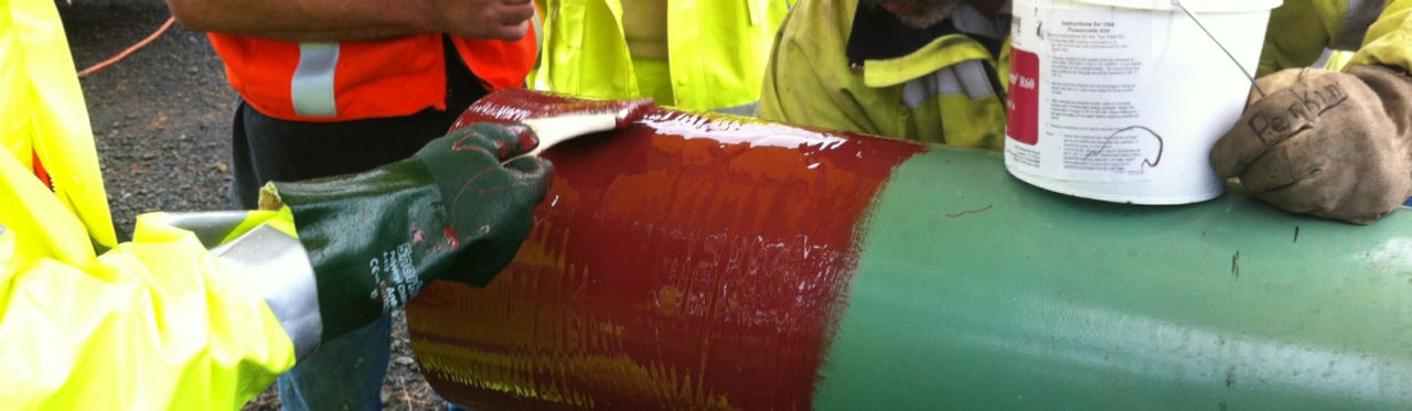 powercrete r-60 epoxy pipeline coating on a gas line